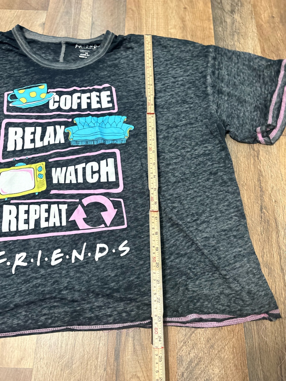 Friends Coffee Relax Watch Repeat Graphic Tee Size 3X (22W/24W) | Plus Size - Picture 2 of 4